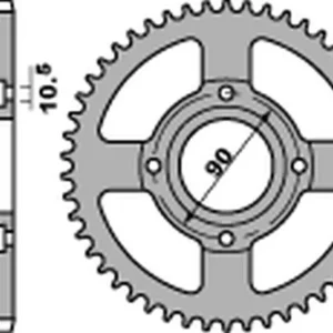 PBR rozeta 269 42 C45 HONDA CG 125 '02-'05, CM 125 '82-'97, CB 125T '82-'88, DAELIM VC 125 '96-'99 (JTR269.42) (ŁAŃC. 428) (MADE IN ITALY) Cenová Bomba